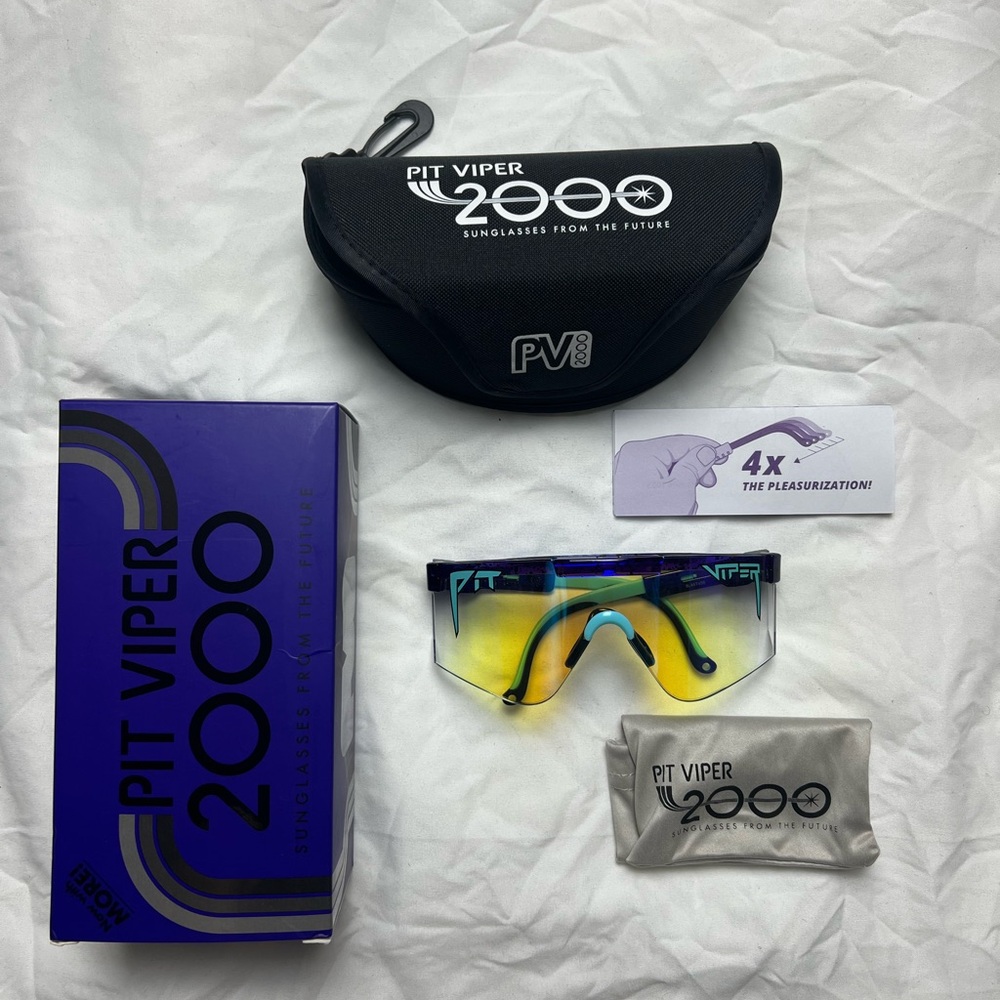 Pit Viper 2000 Sunglasses w/ Blue and Yellow Lens ( Zumiez 100k limited edition)